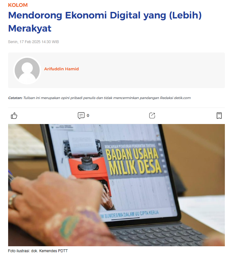 Mendorong Ekonomi Digital yang Lebih Merakyat